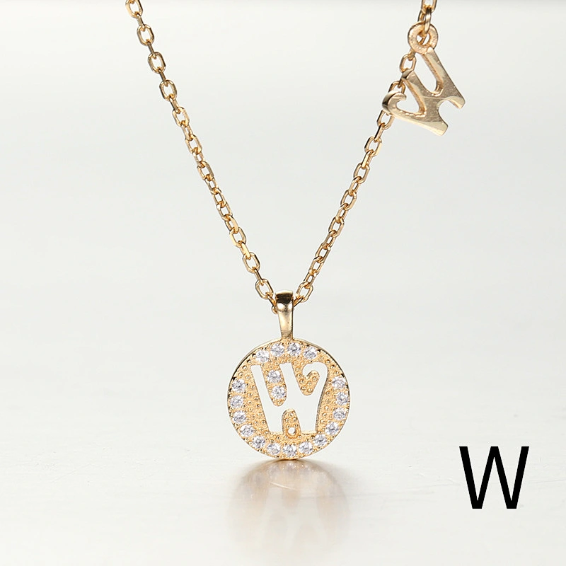 S925 sterling silver European and American jewelry creative Letters A-Z Necklace for Female/Girfriend