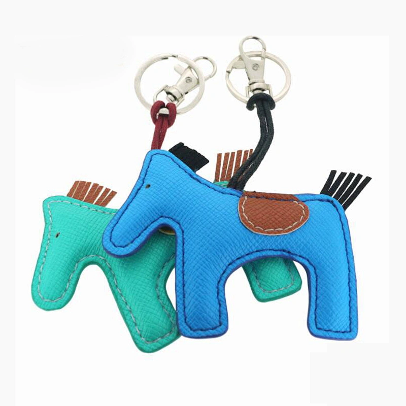 promotional wholesale animal horse custom pu leather key chain keychain