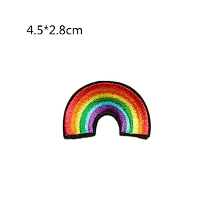 Wholesale In Stock No Minimum Embroidered Badge Embroidery Rainbow Iron On Patches