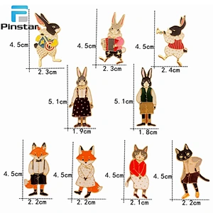 different Animal shaped like rabbit fox metal Lapel Pin