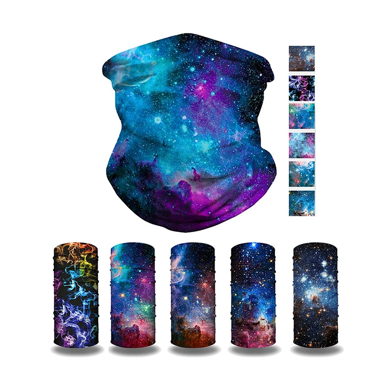 Factory Wholesale In Stock Fashion Starry Sky Design Headwear Quick Dry Seamless Face Bandana