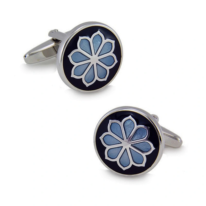 Factory Manufacturer Make Custom Shirt Boys Diy Flower Cufflink Red Blue