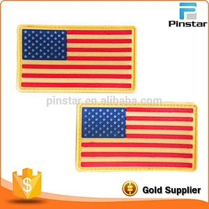 Soft rubber PVC US flag garment patch label