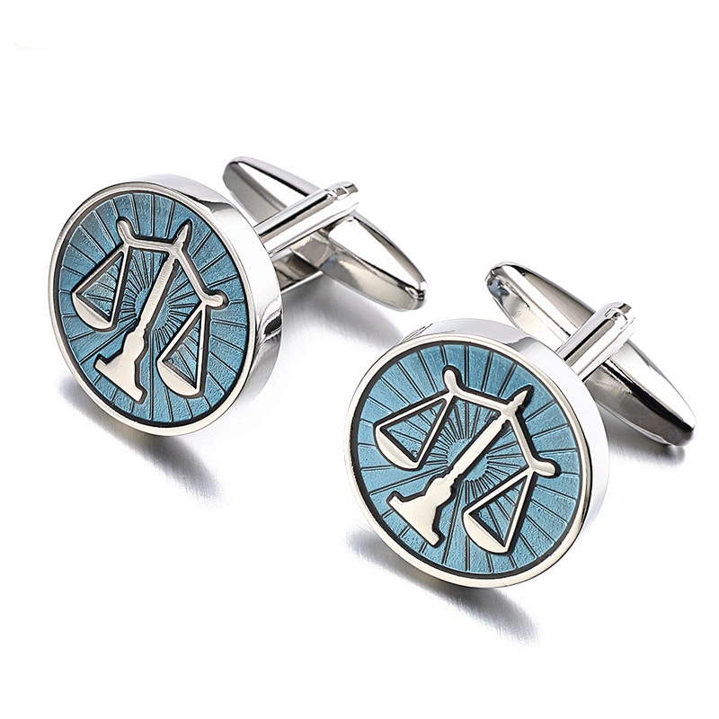 Cheap customized Libra pattern enamel cufflinks for men