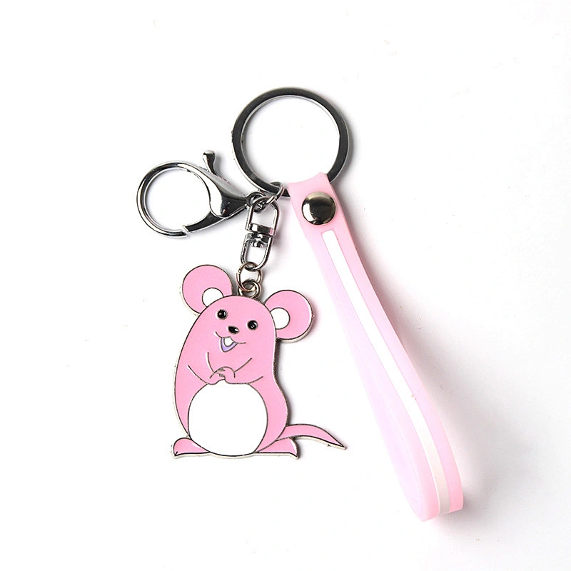 Pink Gray Keychain rat Year of the Rat Keychain 2020 Zodiac Keychains