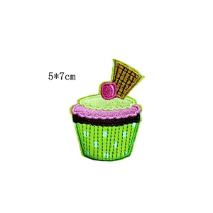 Wholesale In Stock No Minimum Embroidered Patch Cute Embroidery Cake Patches