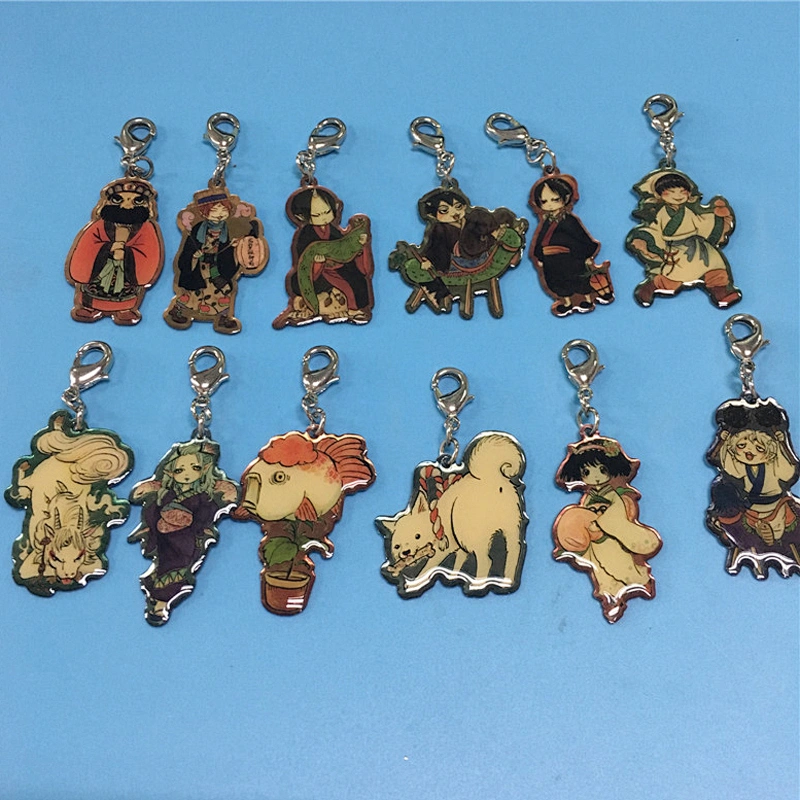 Making Cheap Promotional Gift Cartoon Keychains Custom Anime Epoxy Dome Print Bag Charm
