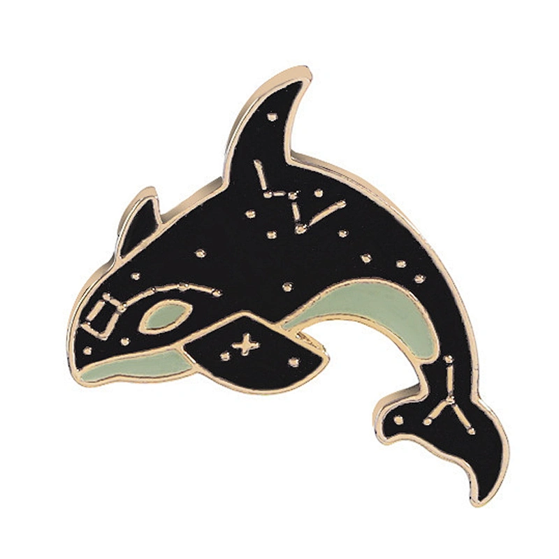 Factory Making Wholesale Fashion Gift Custom Soft Enamel Dolphin Fish Pin Brooch