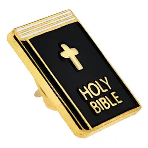 Holy Bible Religious Cross Enamel Lapel Pin