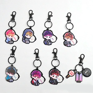 Factory Making Cheap Customized Kpop Souvenir Gift Charm Keychains Custom BTS Photo Acrylic Charms