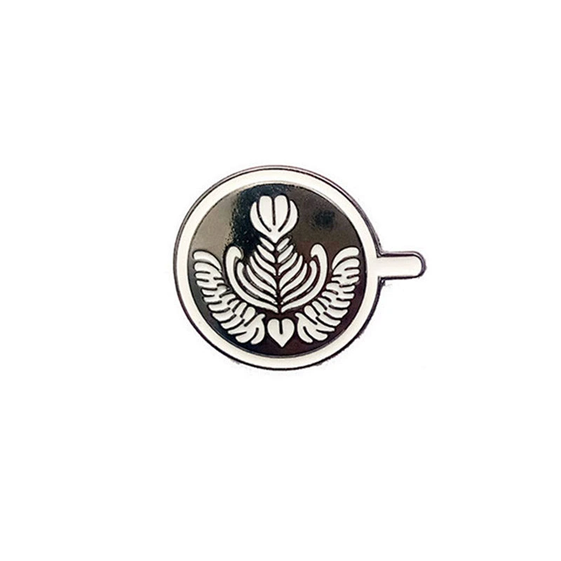 Free sample custom coffee shape metal fashion enamel lapel pin
