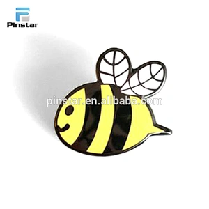 Wholesale metal soft enamel lapel pin custom made bee pin badge