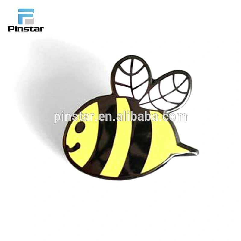 Wholesale metal soft enamel lapel pin custom made bee pin badge