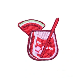 china direct factory custom bulk different drinks embroidery patches for clothes