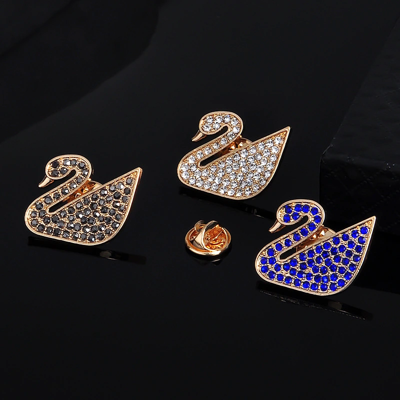 Swan Sunflower Heart Star Crown Brooch Collar Rhinestone Pin for Women
