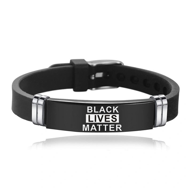 Black Lives Matter Stainless Steel Adjustable Bracelet I CAN'T BREATHE Power Men Bracelet