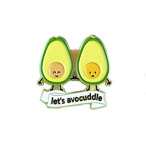 avocado design gold plating brass cloth custom pins