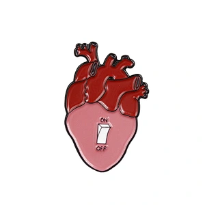 Custom Soft Enamel Lapel Pin Red Heart Pin Maker