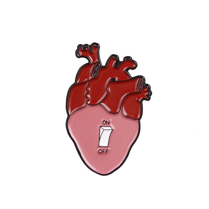 Custom Soft Enamel Lapel Pin Red Heart Pin Maker