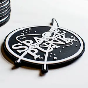 space custom logo cheap clothing PVC soft rubber patches