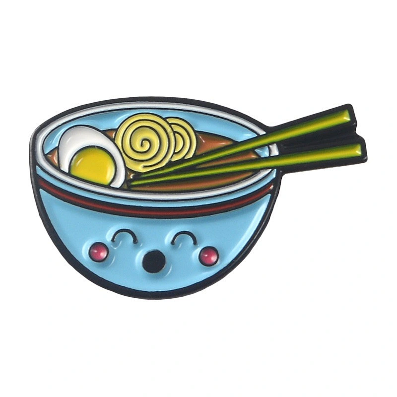 High Quality Rainbow Noodle Bowl Cartoon Enamel Pin