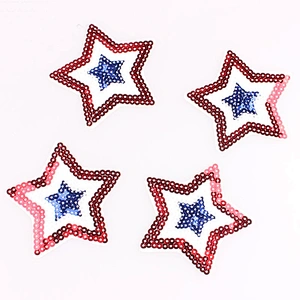 Wholesale Star Shape Custom Sequins Embroidery Patches