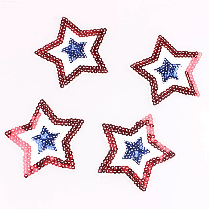 Wholesale Star Shape Custom Sequins Embroidery Patches