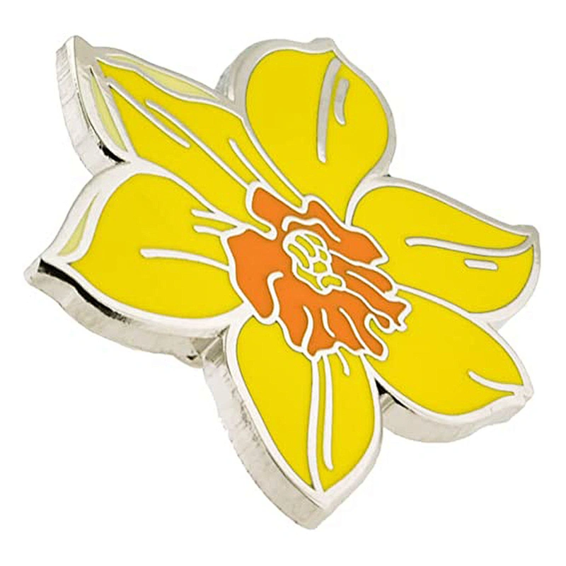 Yellow Daffodil Flower Boutonniere Trendy Enamel Lapel Pin