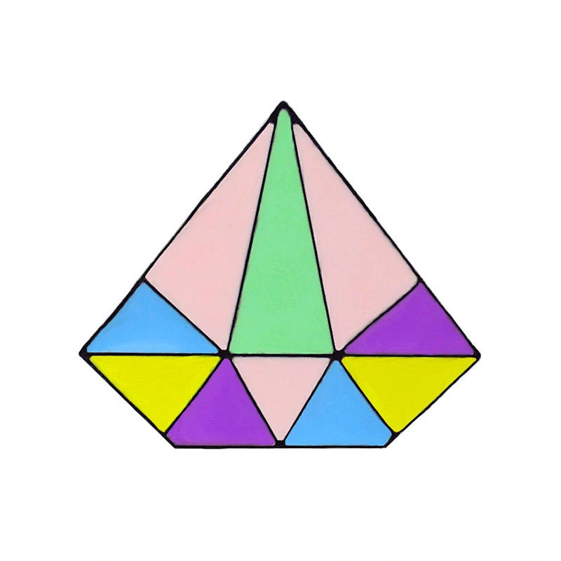 Colorful Cute Diamond Shape Lapel Pin Manufacturer