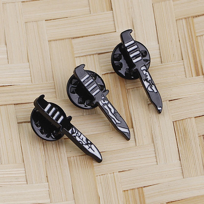 Factory Wholesale In Stock Gift Custom Knife Shaped Punk Enamel Pin