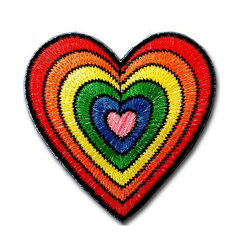September Best Price Custom Logo Heart Shaped Iron on Embroidery Patch