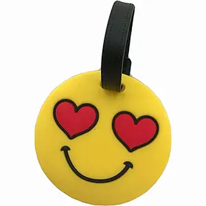 travel id name pvc cartoon chat emoji cute design luggage tag