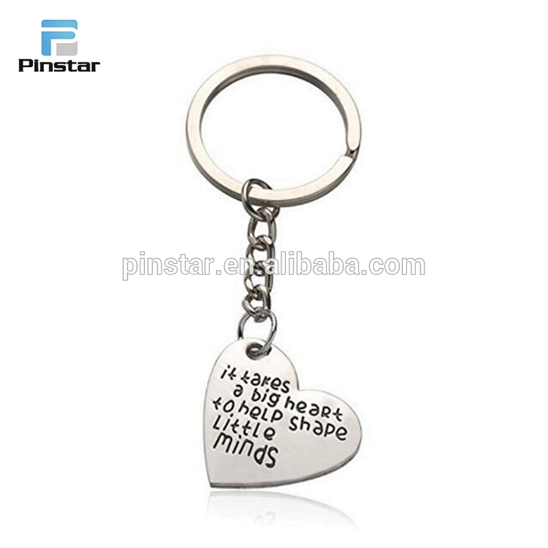 Promotional Gifts Cheap Customized Heart Shaped Blank Keychain