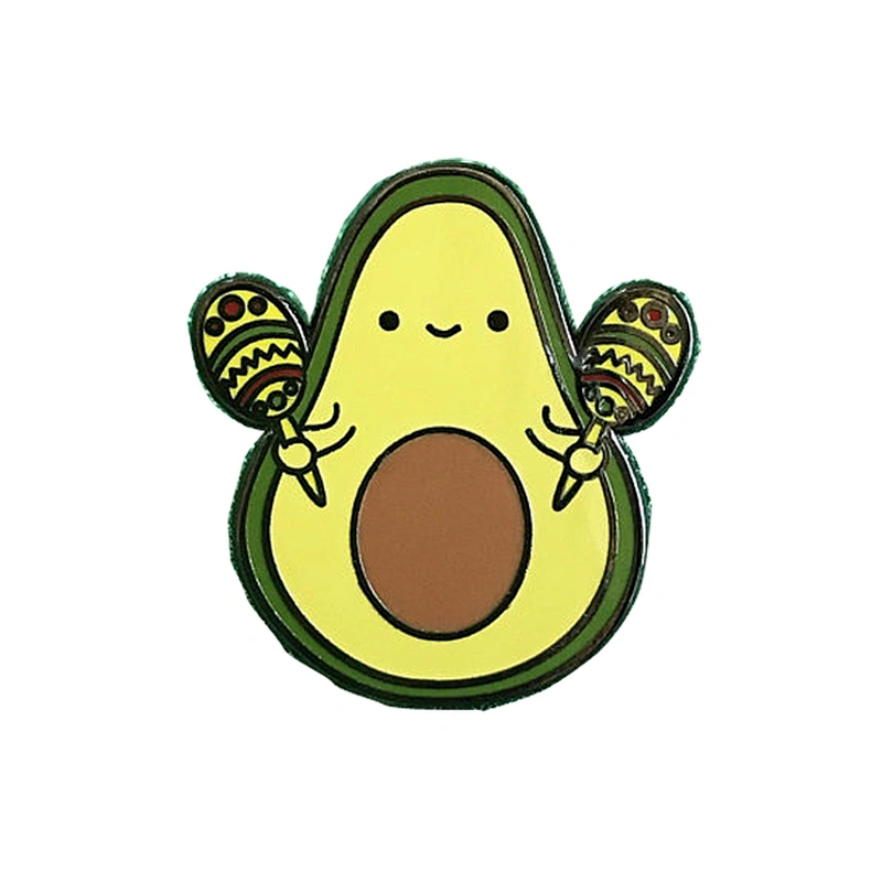 avocado design gold plating brass cloth custom pins