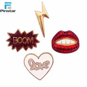 2018 China manufacturer customized bulk cheap red boom hard enamel lapel pin
