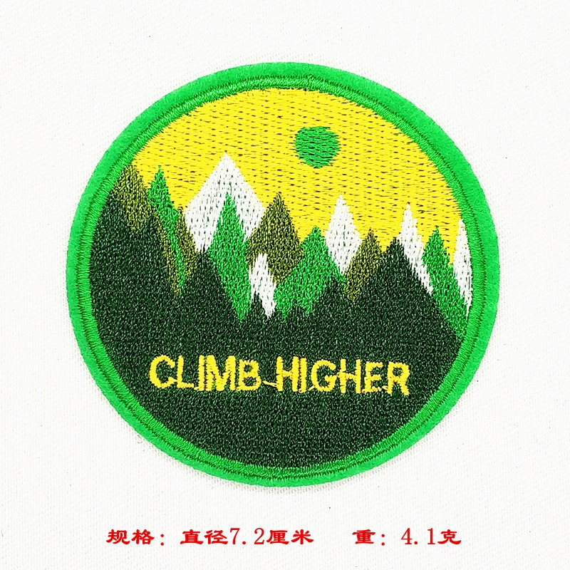 OEM round colorful custom embroidery patches for bag