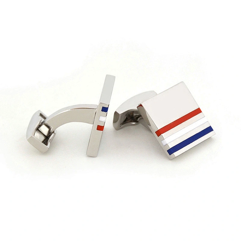 Stainless Steel Custom stripe square shape Cufflink
