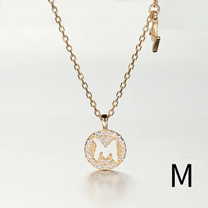 S925 sterling silver European and American jewelry creative Letters A-Z Necklace for Female/Girfriend