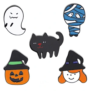 Cartoon Mummy Witch Pumpkin Halloween Lapel Pin