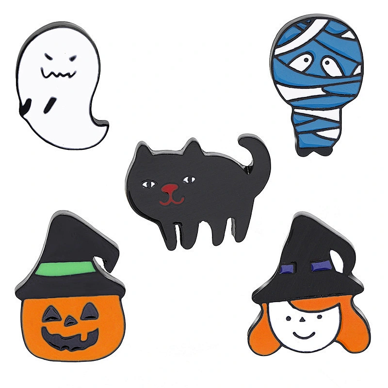 Cartoon Mummy Witch Pumpkin Halloween Lapel Pin