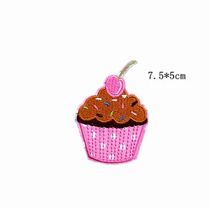 Wholesale In Stock No Minimum Embroidered Patch Cute Embroidery Cake Patches