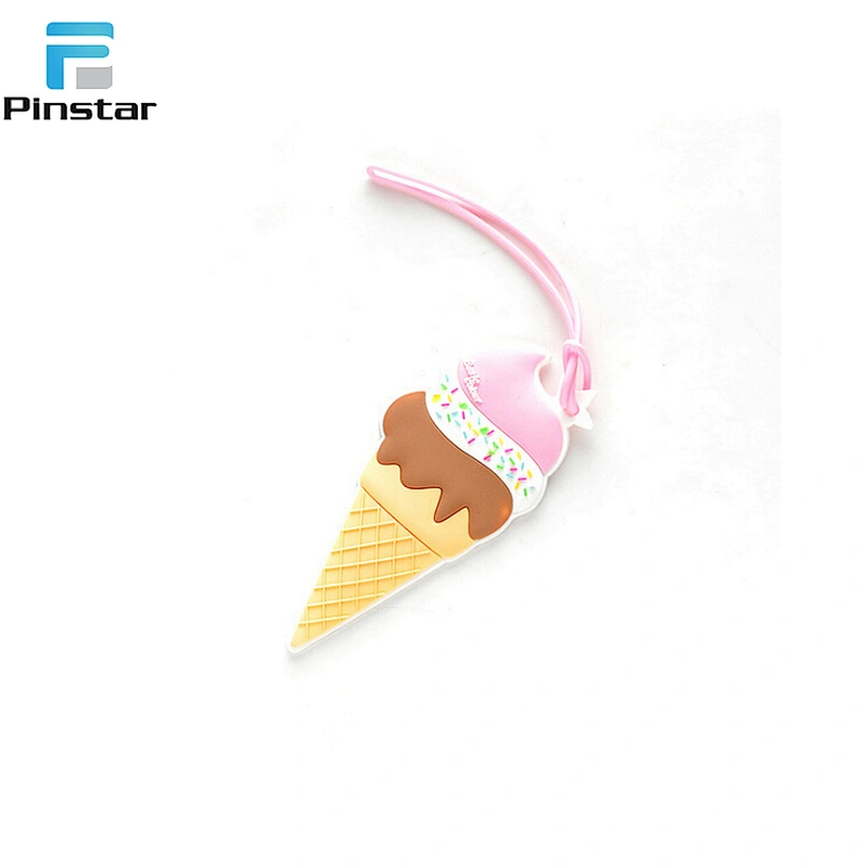 Ice Cream Design PVC Rubber Custom Bulk Luggage Tag