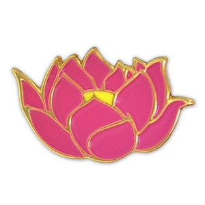 Cute Pink Lotus Flower Trendy Buddhist Enamel Lapel Pin