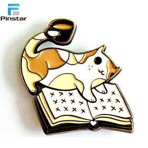 Wholesale custom magic book soft enamel lapel pin factory