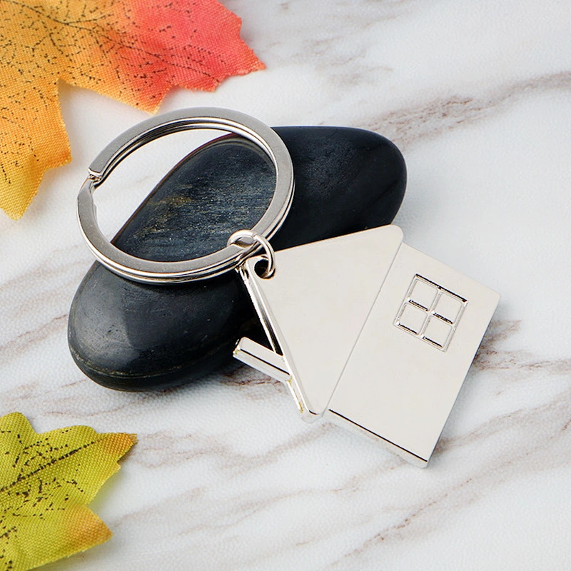 Hot Selling Custom Metal House Shaped Keychains