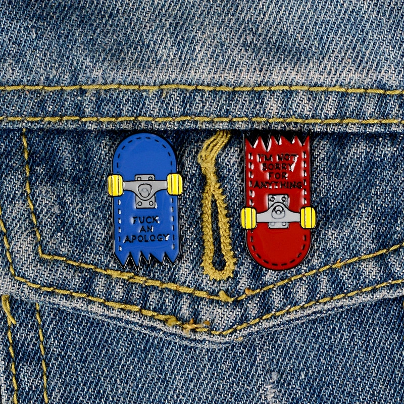 Custom Dye Black Cartoon Skateboard Soft Enamel Lapel Pin Manufacturers