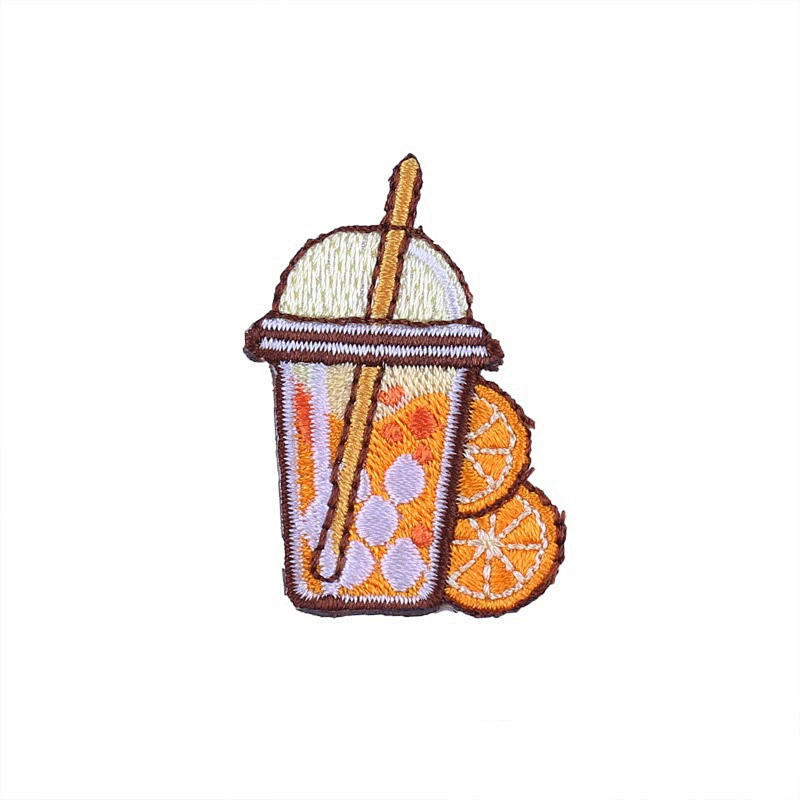 china direct factory custom bulk different drinks embroidery patches for clothes