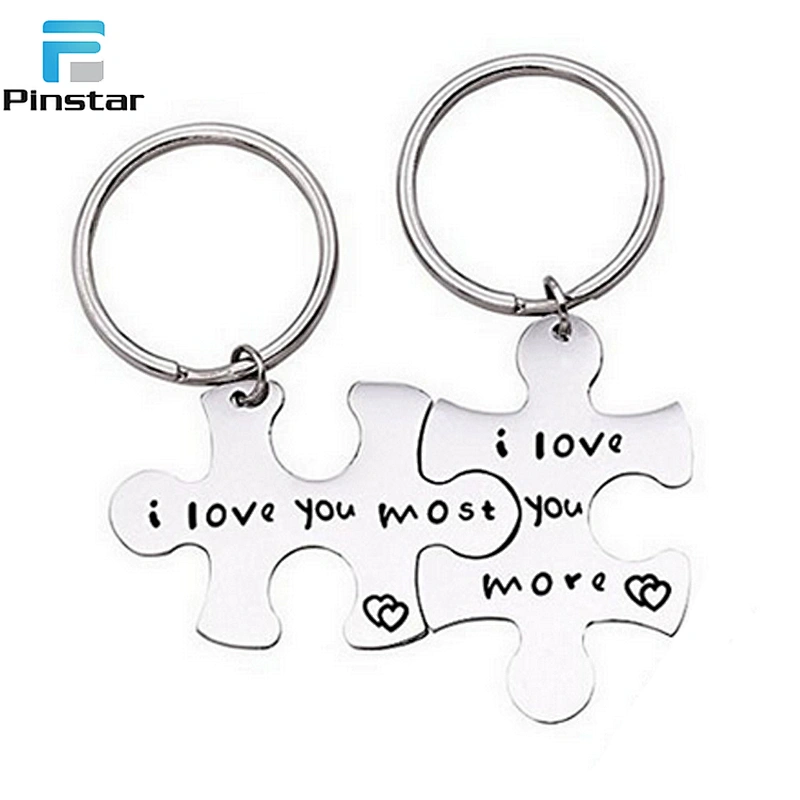 Gifts and crafts type custom metal i love you heart shape keychain