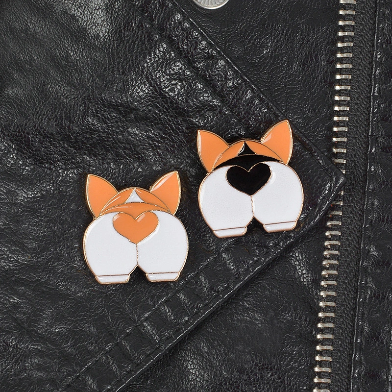 Cute Dog Butt Enamel Pin for Decoration