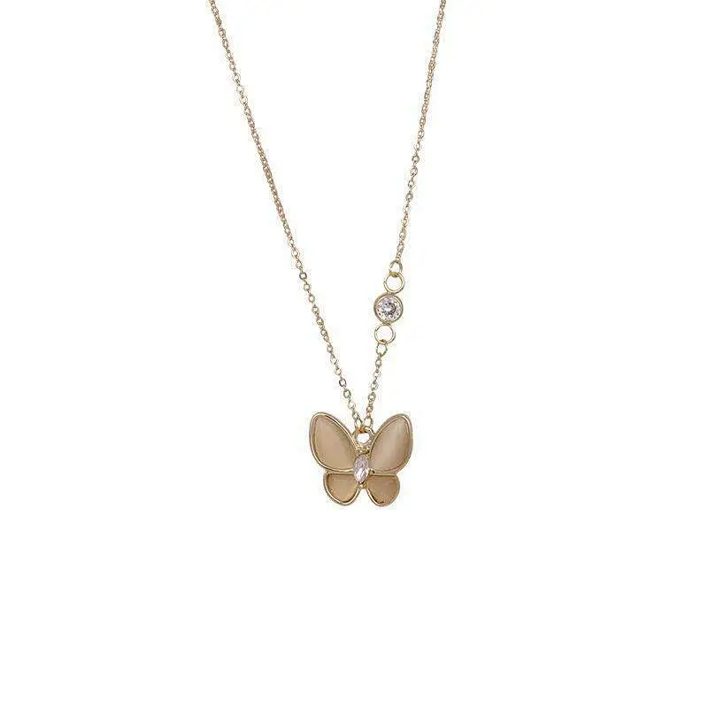 Rose Gold Color Silver Color Necklaces Butterfly Pendant Necklace